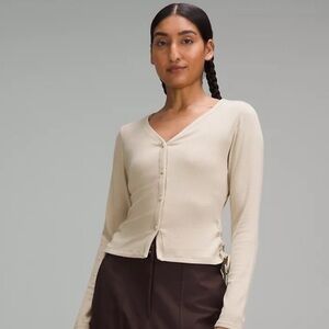 Lululemon Side-Cinch Ribbed Cardigan - Trench
